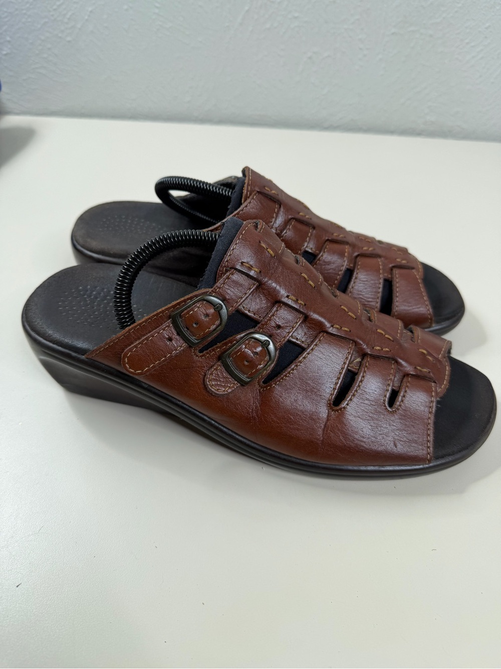 SAS Comfort Women Tripad Tango Slip On Sandals 10.5 Brown Leather  * See Descrip